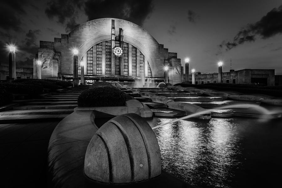 Cincinnati Photograph - Union Terminal at Night by Keith Allen
