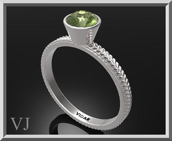 Unique Green Peridot Sterling Silver Leaf Engagement Ring Jewelry by ...