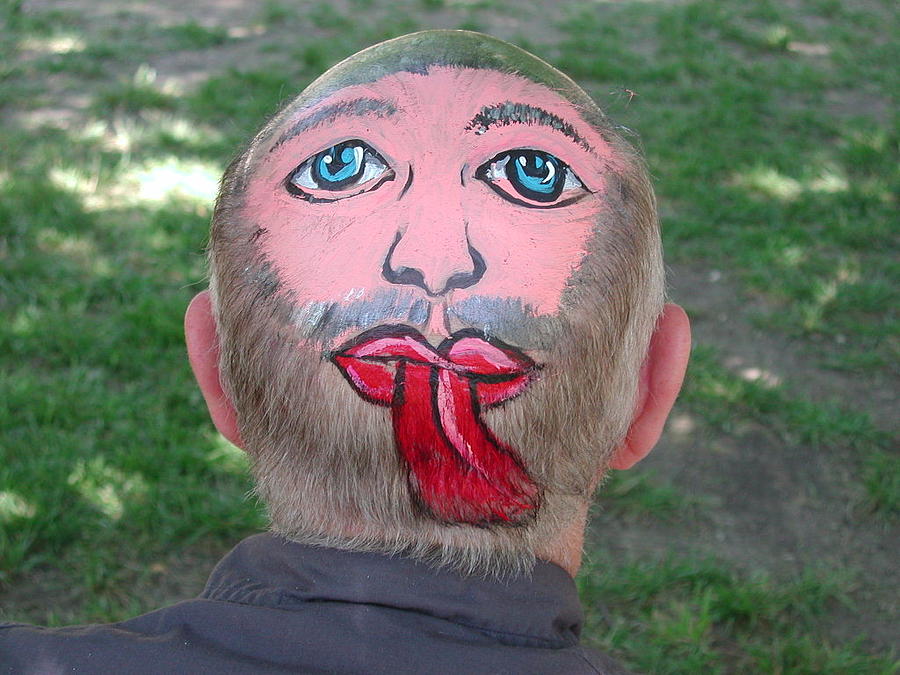 Bald Photograph - Unique Hair Piece by Pat Knieff Bald Photograph - Unique Hair Piece by Pat Knieff