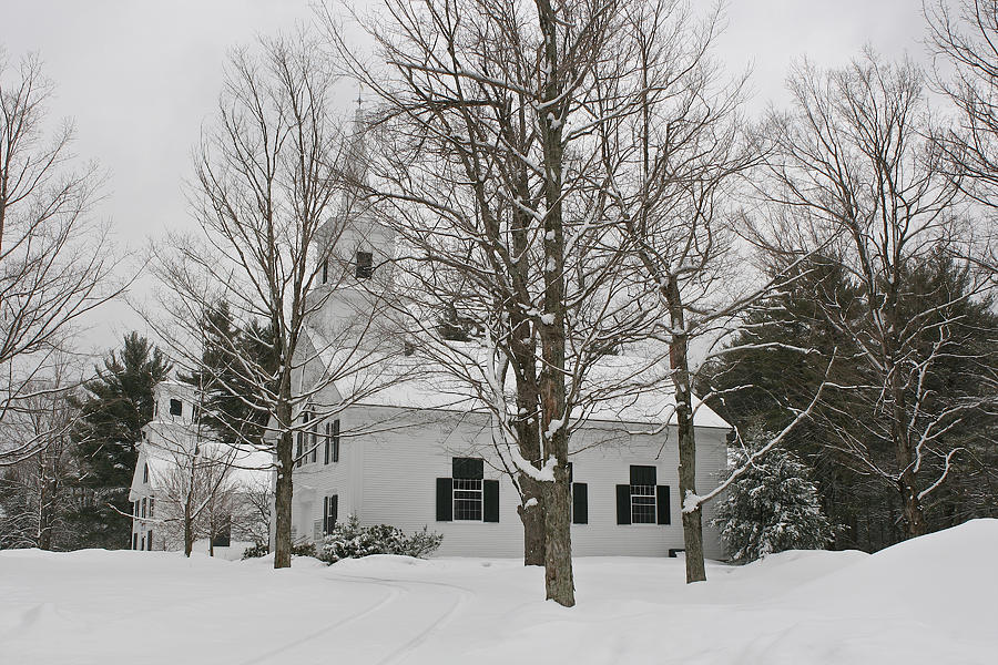 Winter Photograph - Unitarian Church NH by Gail Maloney