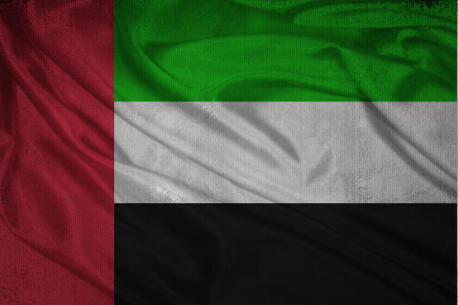 Flag Digital Art - United Arab Emirates flag waving on canvas by Eti Reid