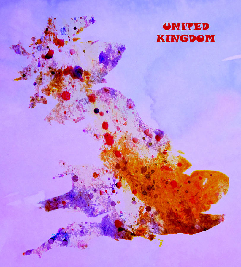 Map Digital Art - United Kingdom  by Brian Reaves