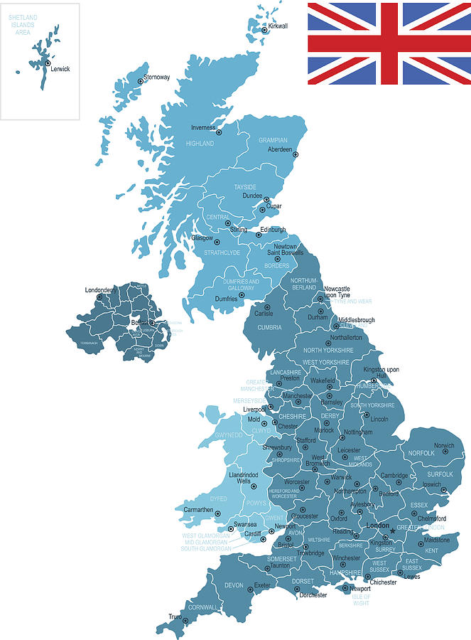 United Kingdom Map Drawing by Pop_jop