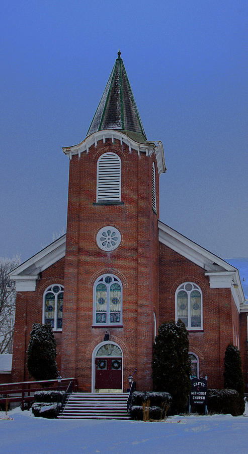 United Methodist Photograph - United Methodist Church Lowville NY by Dennis Comins