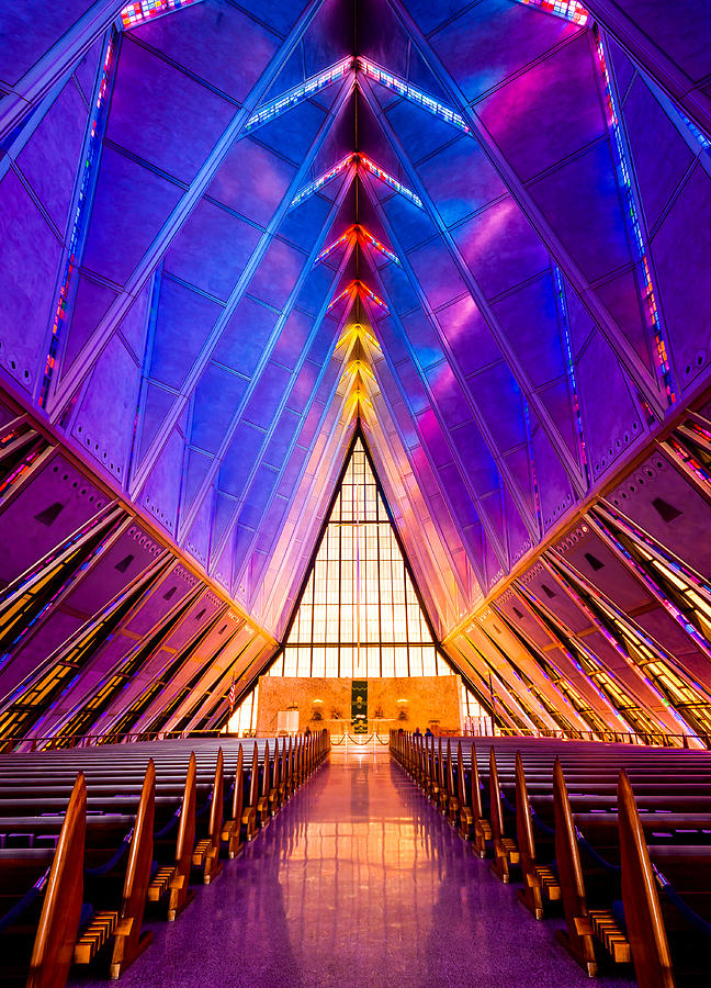 Colorado Springs Photograph - United States Air Force Academy Protestant Cadet Chapel by Alexis Birkill