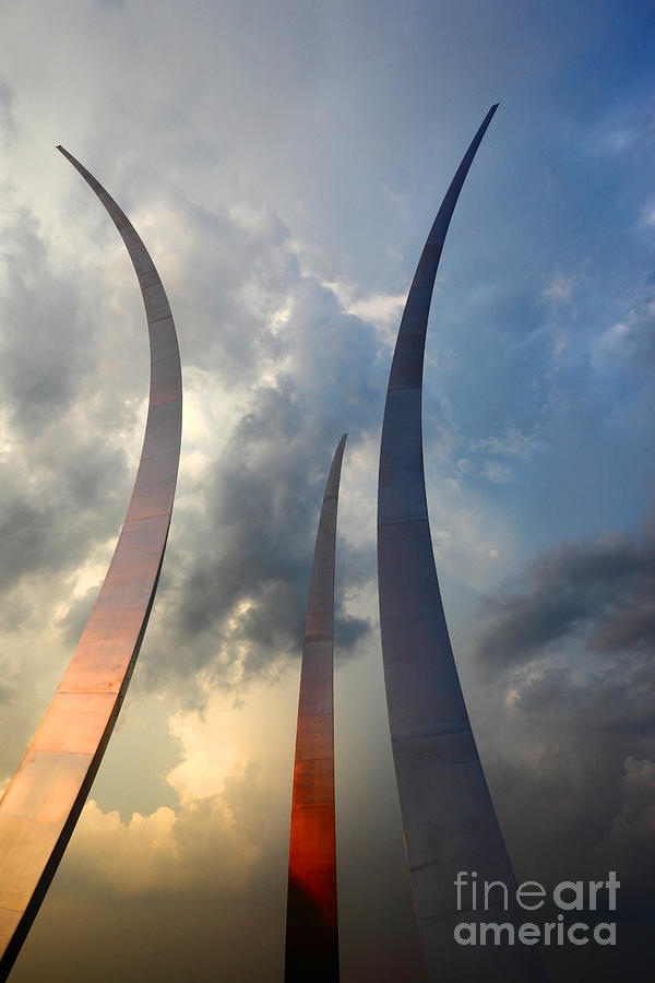 United States Air Force Memorial at Sunset Photograph by James Brunker