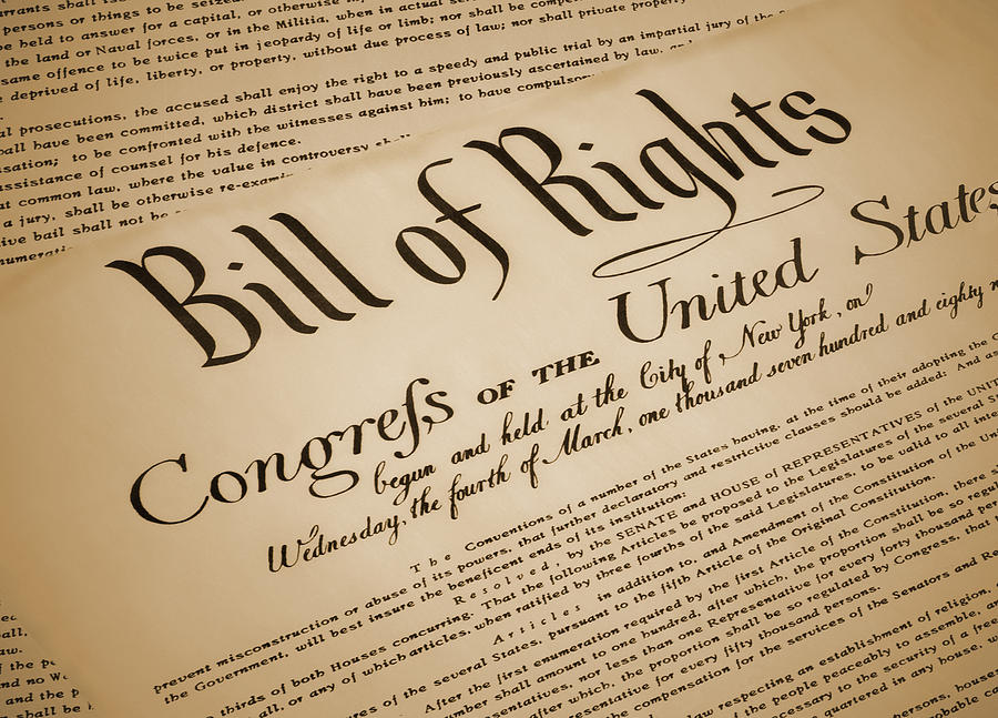United States Bill of Rights Document Replica Photograph by Leezsnow