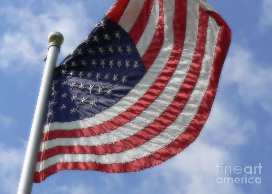 United States Flag in Soft Focus Photograph by MM Anderson