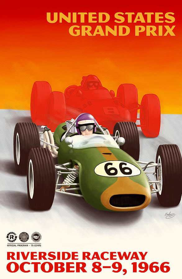 United States Grand Prix California 1966 Digital Art by Georgia Clare