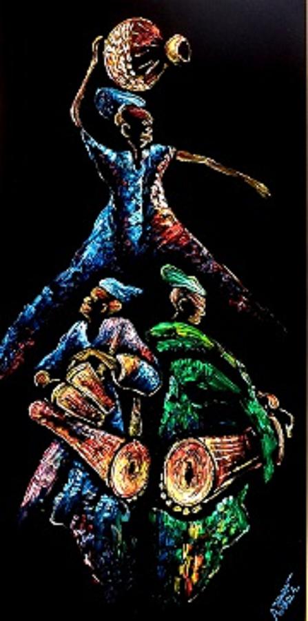 Drummers Painting - Unity In Rythm by Ajibola Ajuwon