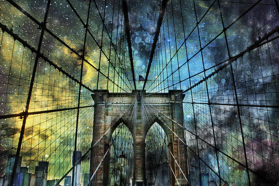 Universe and the Brooklyn Bridge Photograph by Evie Carrier