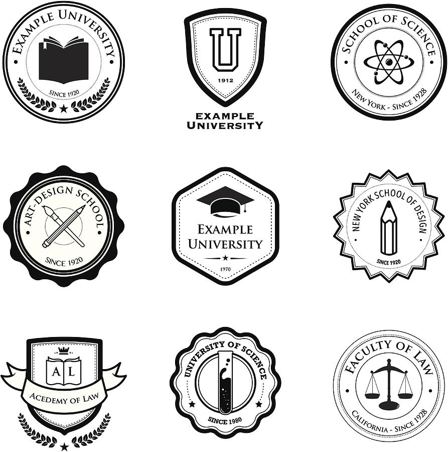University And Education Badges Drawing by Mustafahacalaki