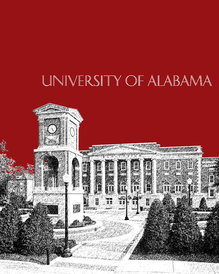 University of Alabama #2 - Dark Red Digital Art by DB Artist