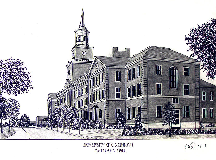 University of Cincinnati Drawing by Frederic Kohli