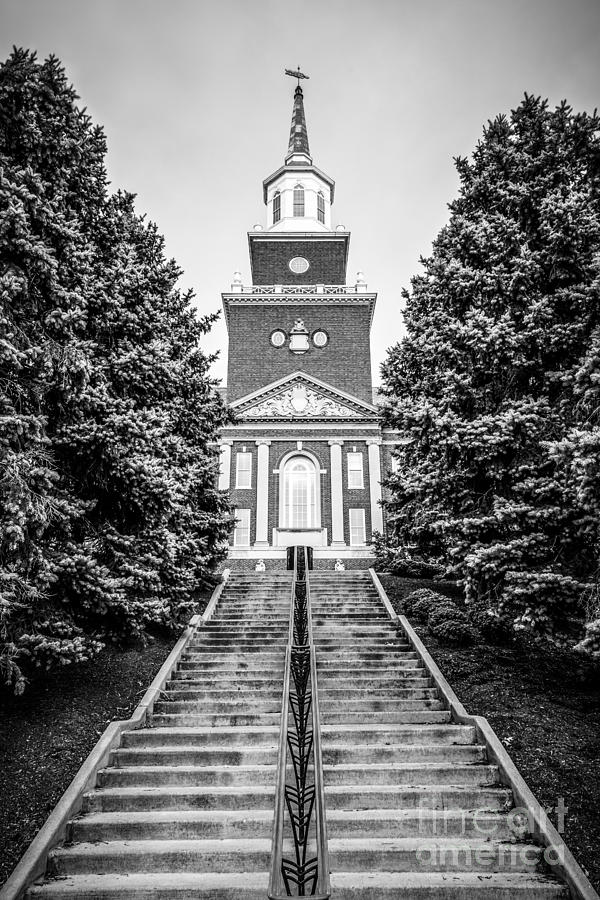 University of Cincinnati McMicken Hall Black and White Picture Photograph by Paul Velgos