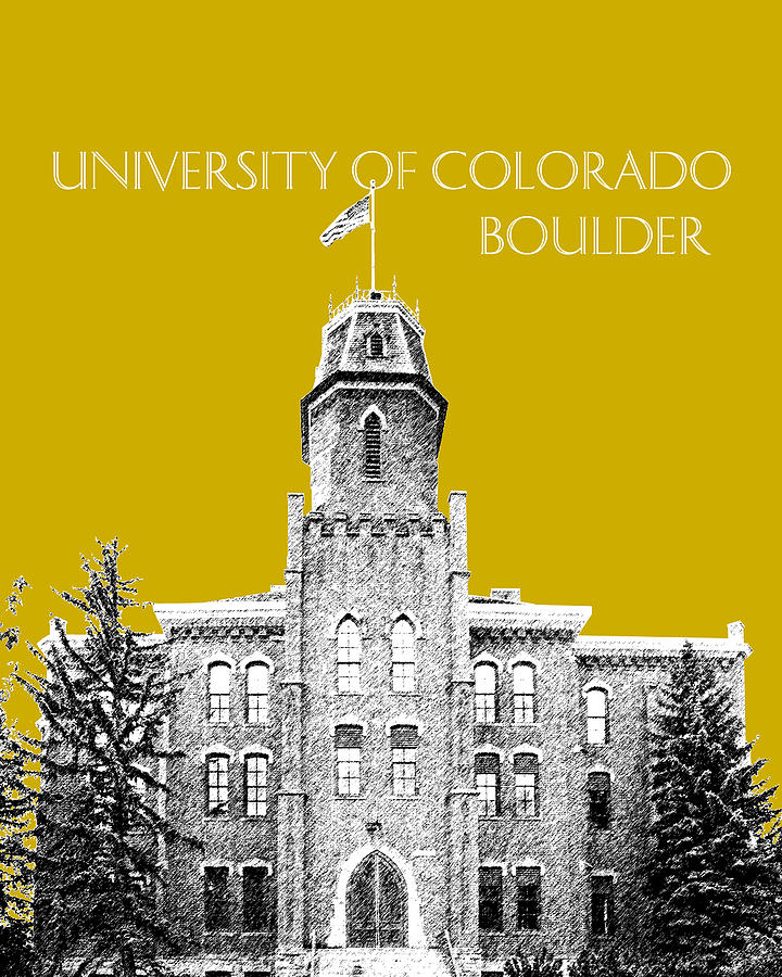 University of Colorado Boulder - Gold Digital Art by DB Artist