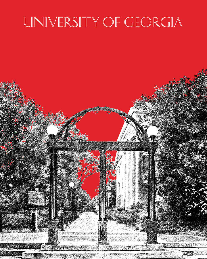 University of Georgia - Georgia Arch - Red Digital Art by DB Artist