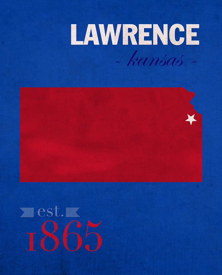 University Of Kansas Mixed Media - University of Kansas Jayhawks Lawrence Kansas College Town State Map Poster Series No 051 by Design Turnpike
