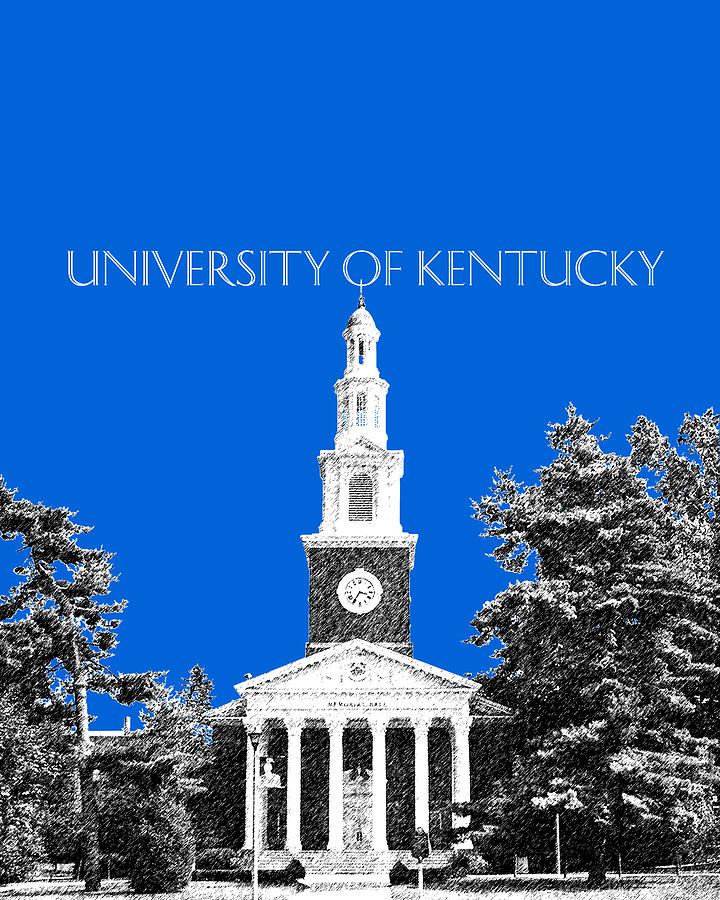 Architecture Digital Art - University of Kentucky - Blue by DB Artist