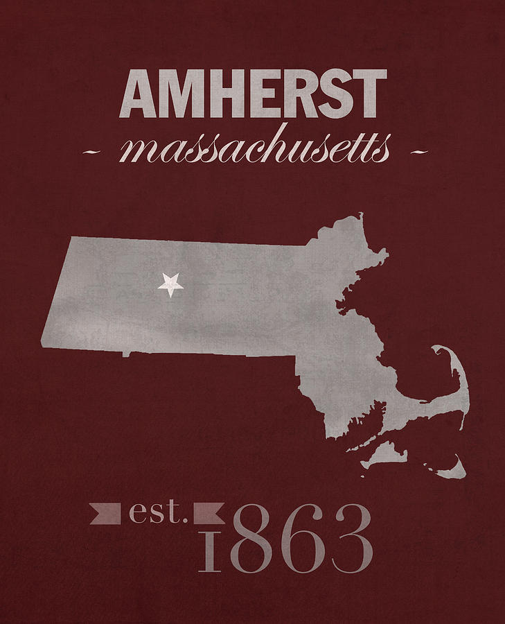 University Of Massachusetts Umass Minutemen Amherst College Town State Map Poster Series No 062 
