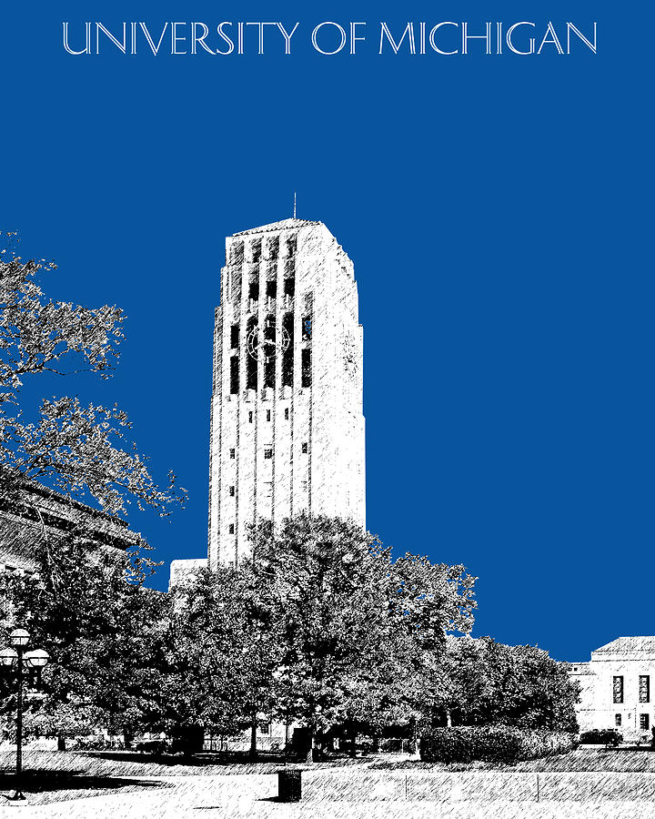 University of Michigan - Royal Blue Digital Art by DB Artist