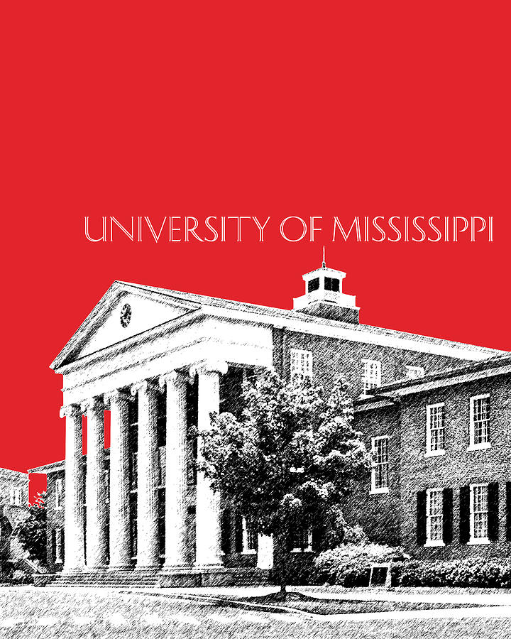 University of Mississippi - Red Digital Art by DB Artist