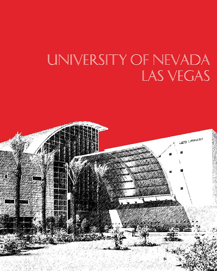 University of Nevada Las Vegas - Red Digital Art by DB Artist