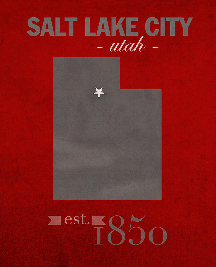 University Of Utah Mixed Media - University of Utah Utes Salt Lake City College Town State Map Poster Series No 116 by Design Turnpike