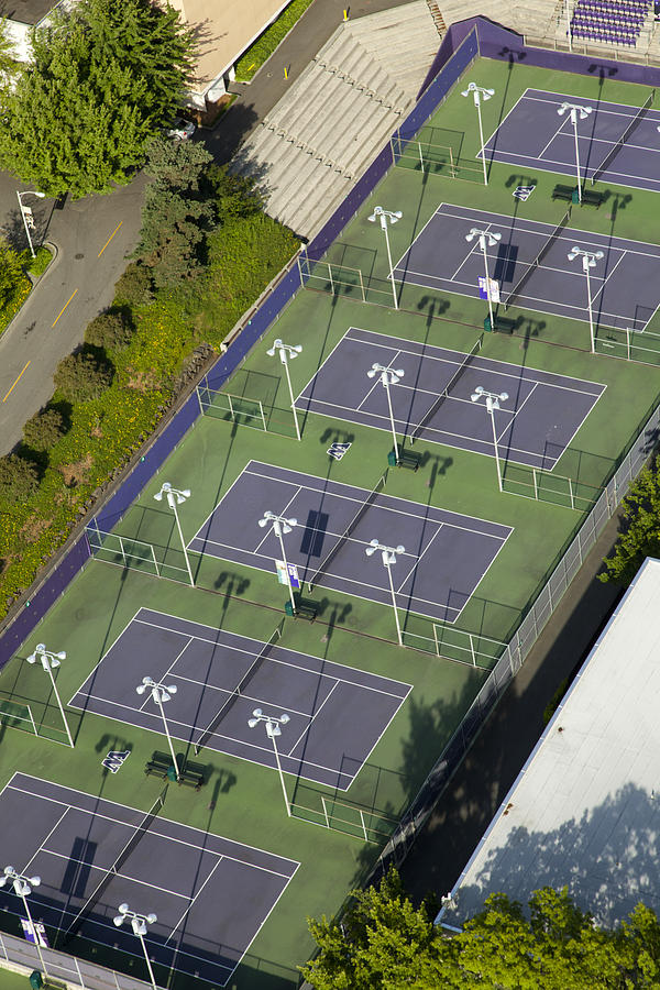 Seattle Photograph - University Of Washington Tennis Courts by Andrew Buchanan/SLP