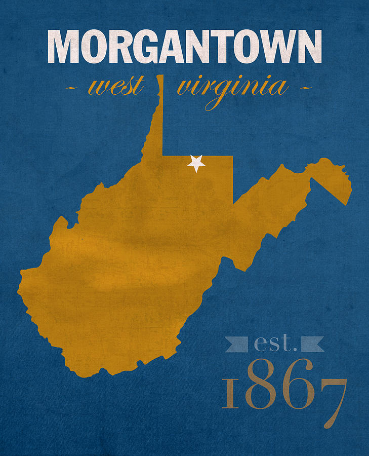 University Of West Virginia Mixed Media - University of West Virginia Mountaineers Morgantown WV College Town State Map Poster Series No 124 by Design Turnpike