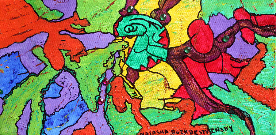 Abstract Painting - Unknown Creature by Natasha Rozhdestvensky Abstract Painting - Unknown Creature by Natasha Rozhdestvensky