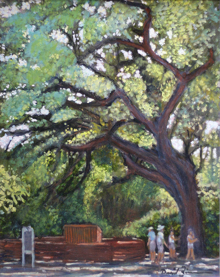 Brookgreen Gardens Painting - Unnder the Live Oak Tree by David Zimmerman