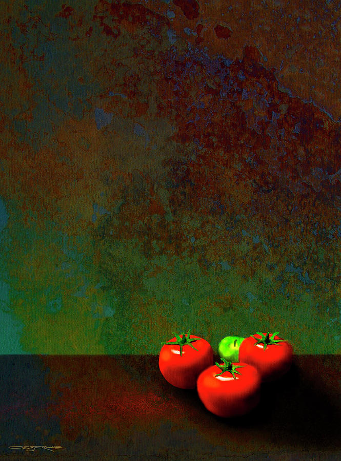 Uno Tomatillo Painting by Patrick J Osborne