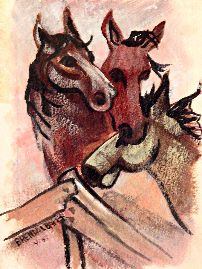Horse Painting - Untitled 414 by Brenda L  Baker