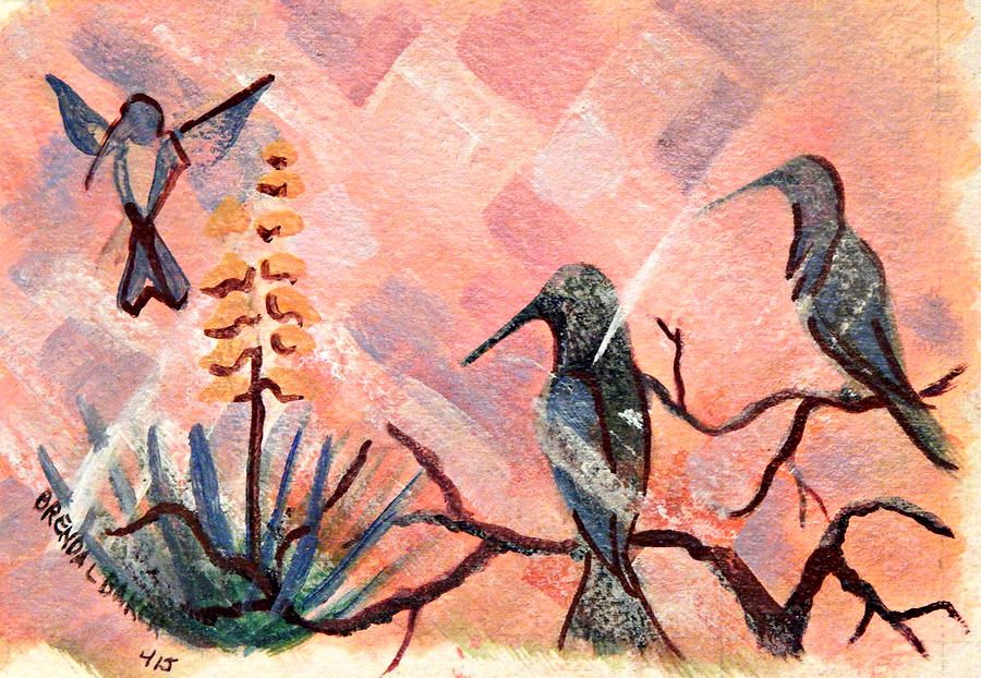 Bird Painting - Untitled 415 by Brenda L  Baker