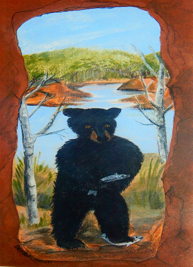 Animal Painting - Untitled Bear by Brenda L  Baker