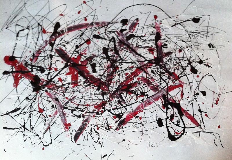 Abstract Painting - Untitled Pollock Inspired by Vanessa Carpenter