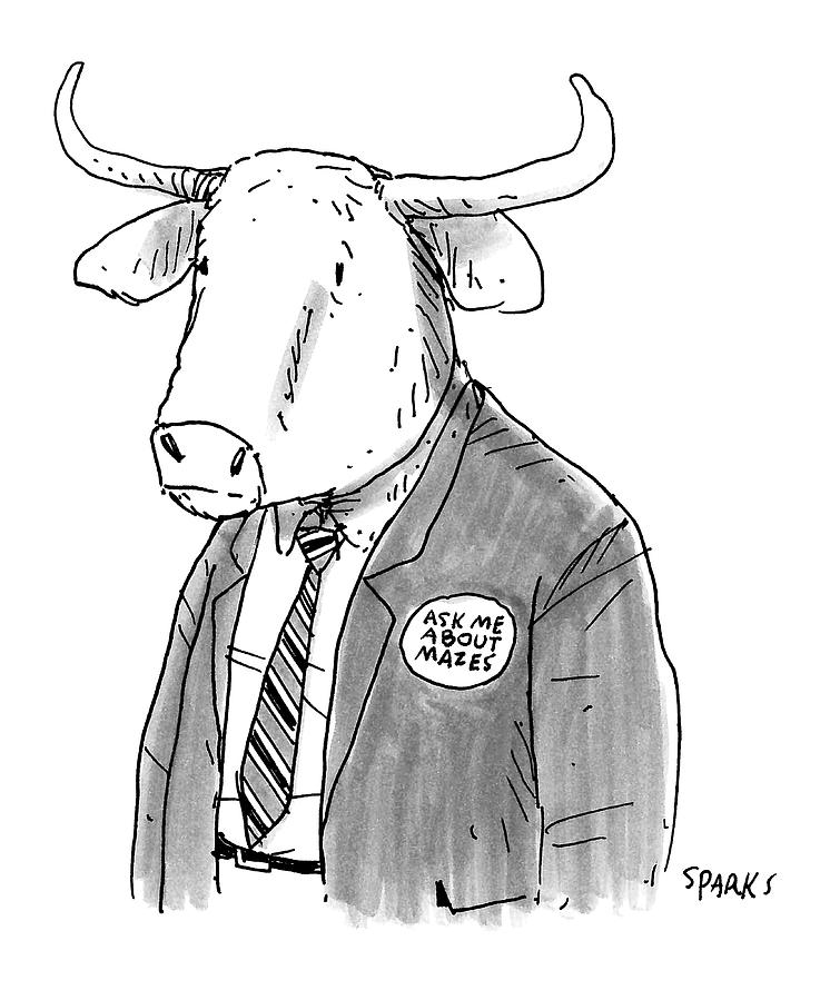 Minotaur Drawing - New Yorker October 24th, 2016 by Rich Sparks