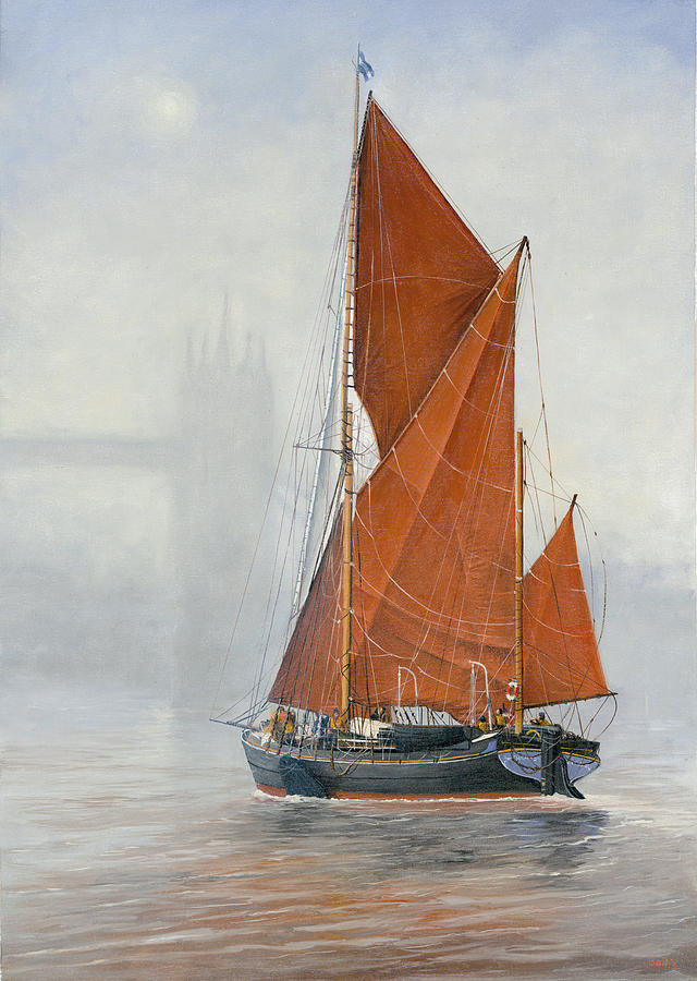 Flag Painting - Untitled Sailing Barge 1 by Eric Bellis