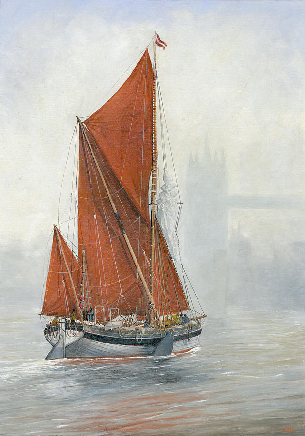 Flag Painting - Untitled Sailing Barge 2 by Eric Bellis