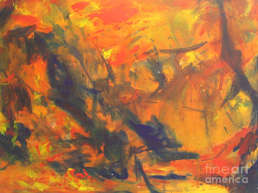 The Autumn leaves Painting by Fereshteh Stoecklein