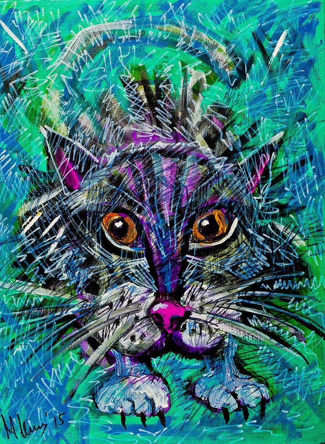 Cat Painting - Buzzing Vibes #2 by Maxim Komissarchik