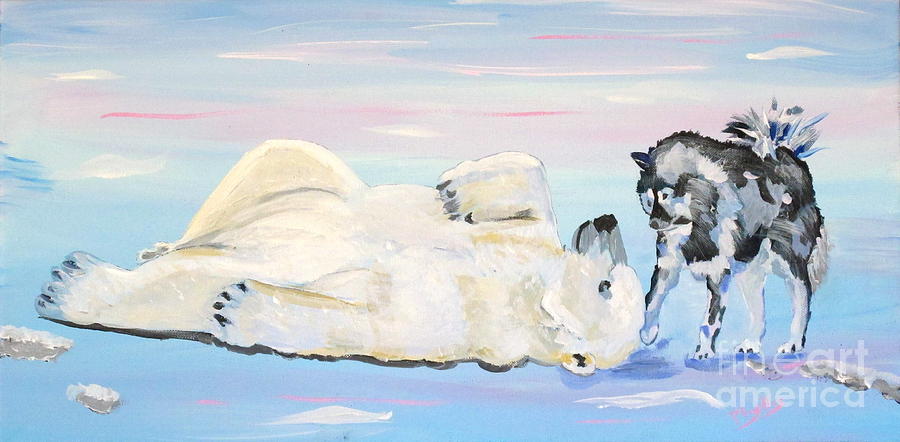 Wildlife Painting - Unusual Buddies In Alaska by Phyllis Kaltenbach