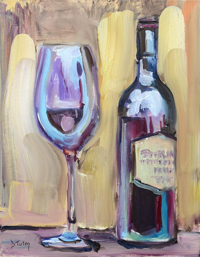 Wine Painting - Unwind by Donna Tuten