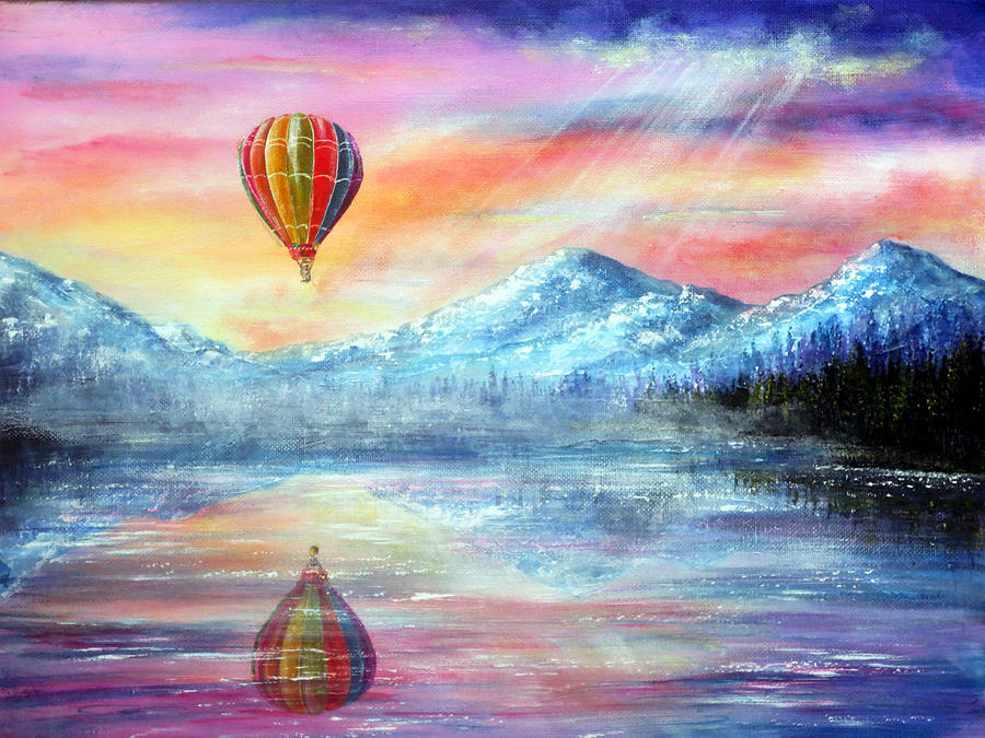 Mountain Painting - Up and Away by Ann Marie Bone