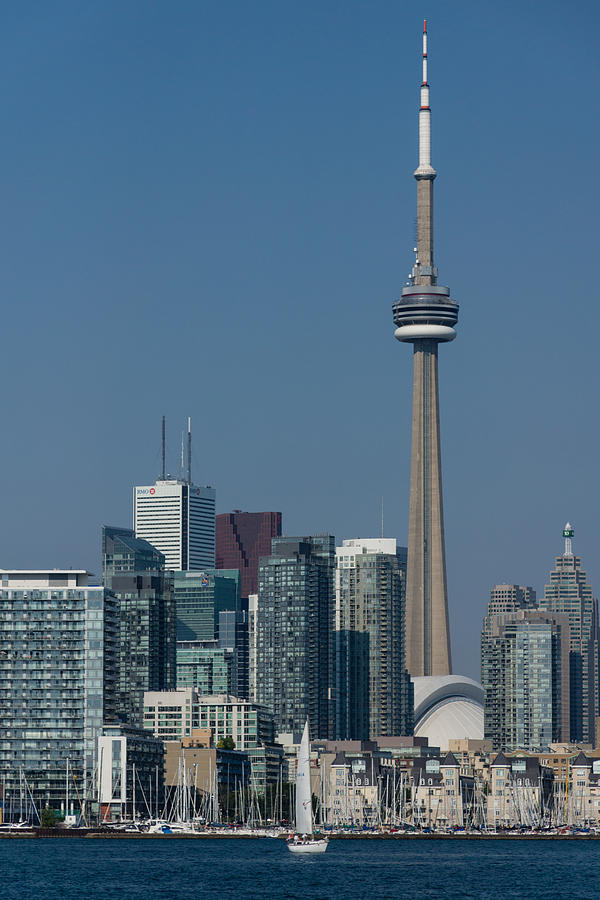 Up Close and Personal - CN Tower Toronto Harbor and Skyline From a Boat Photograph by Georgia Mizuleva