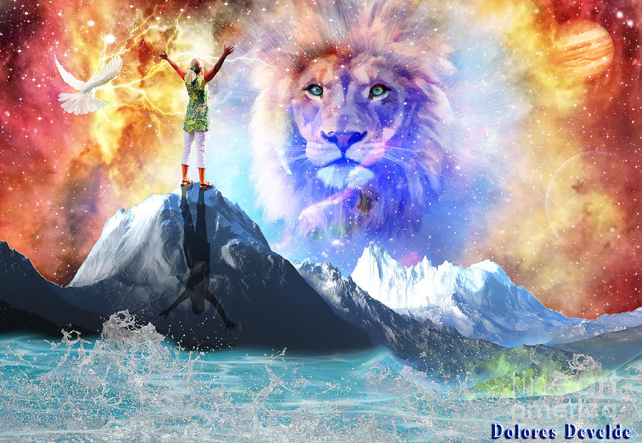 Lion Of Judah Digital Art - Up Close and Personal  by Dolores Develde