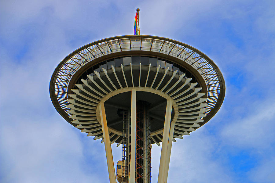 Seattle Photograph - Up Close of The Seattle Space Needle by Brad Walters