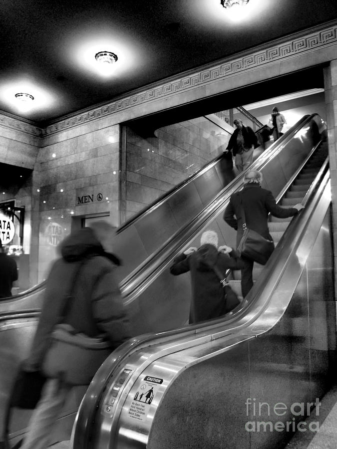 Up the Down Staircase - Grand Central at Rush Hour Photograph by Miriam Danar