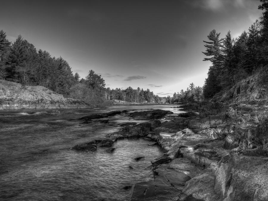 Up the River Farther and in black and white Photograph by Thomas Young